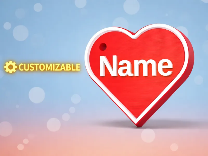 Customizable Valentine's Heart Keychain