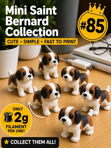Objeto manipulable: Mini Saint Bernard Fidget - Micro Zoo — vista de referencia 2
