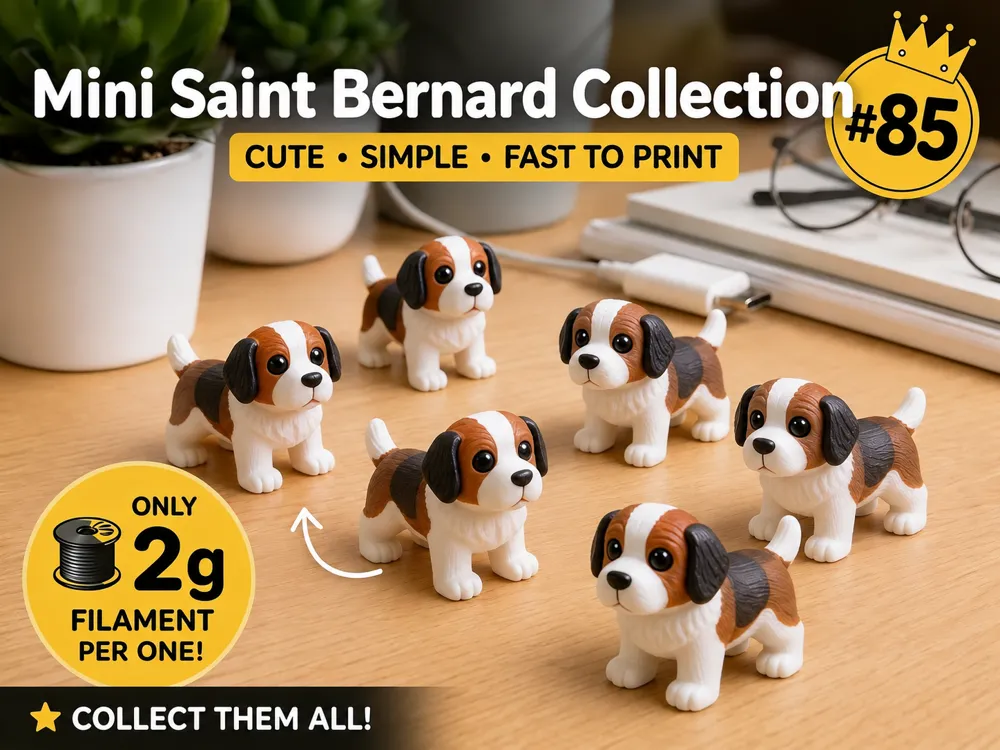 Objeto manipulable: Mini Saint Bernard Fidget - Micro Zoo. Referencia del modelo original.