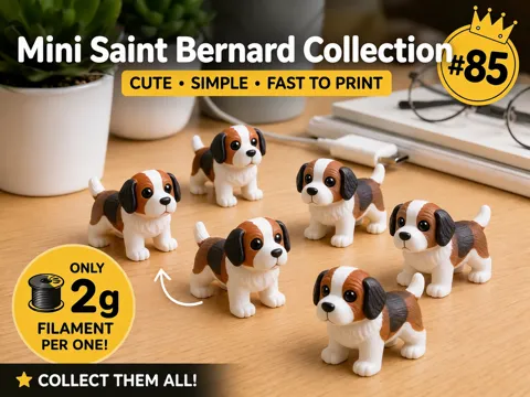 Objeto manipulable: Mini Saint Bernard Fidget - Micro Zoo — referencia de MakerWorld