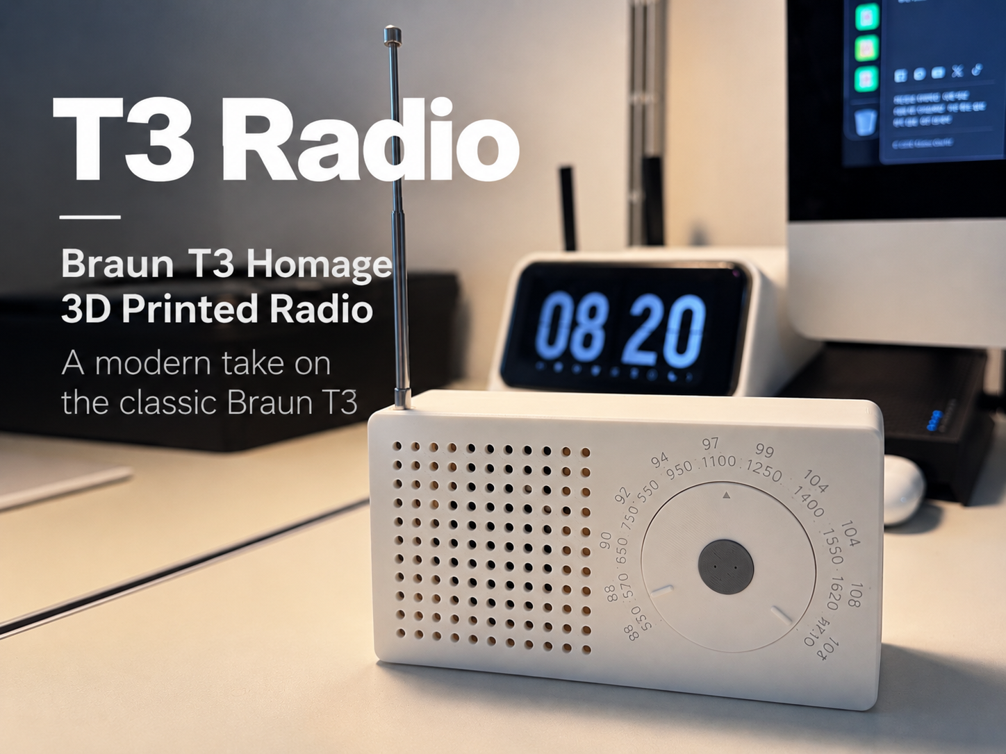 T3 Radio – Braun T3 Homage, 3D Printed Radio 3D model