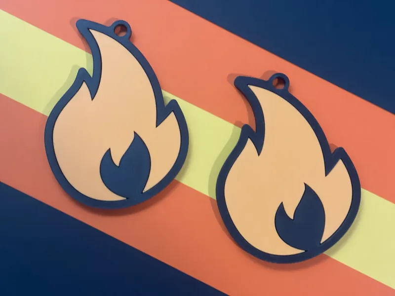Cartoon Flame Key Tag / NFC Tag