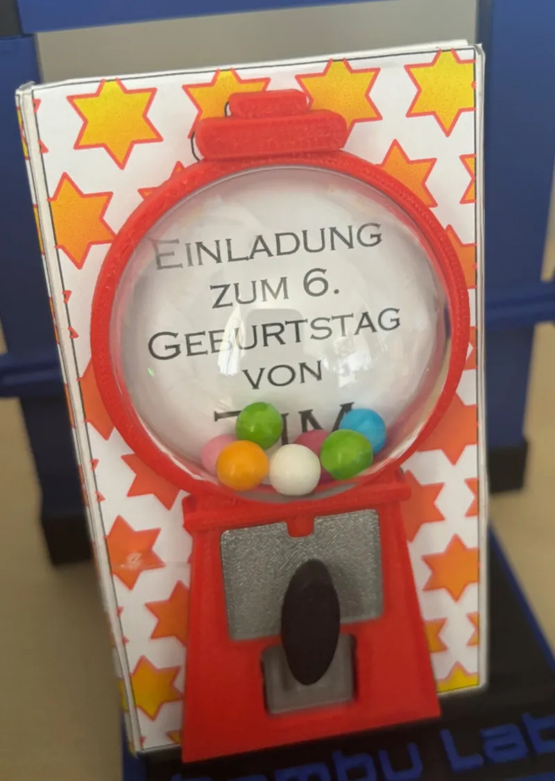 Geburtstagseinladung Kaugummiautomat