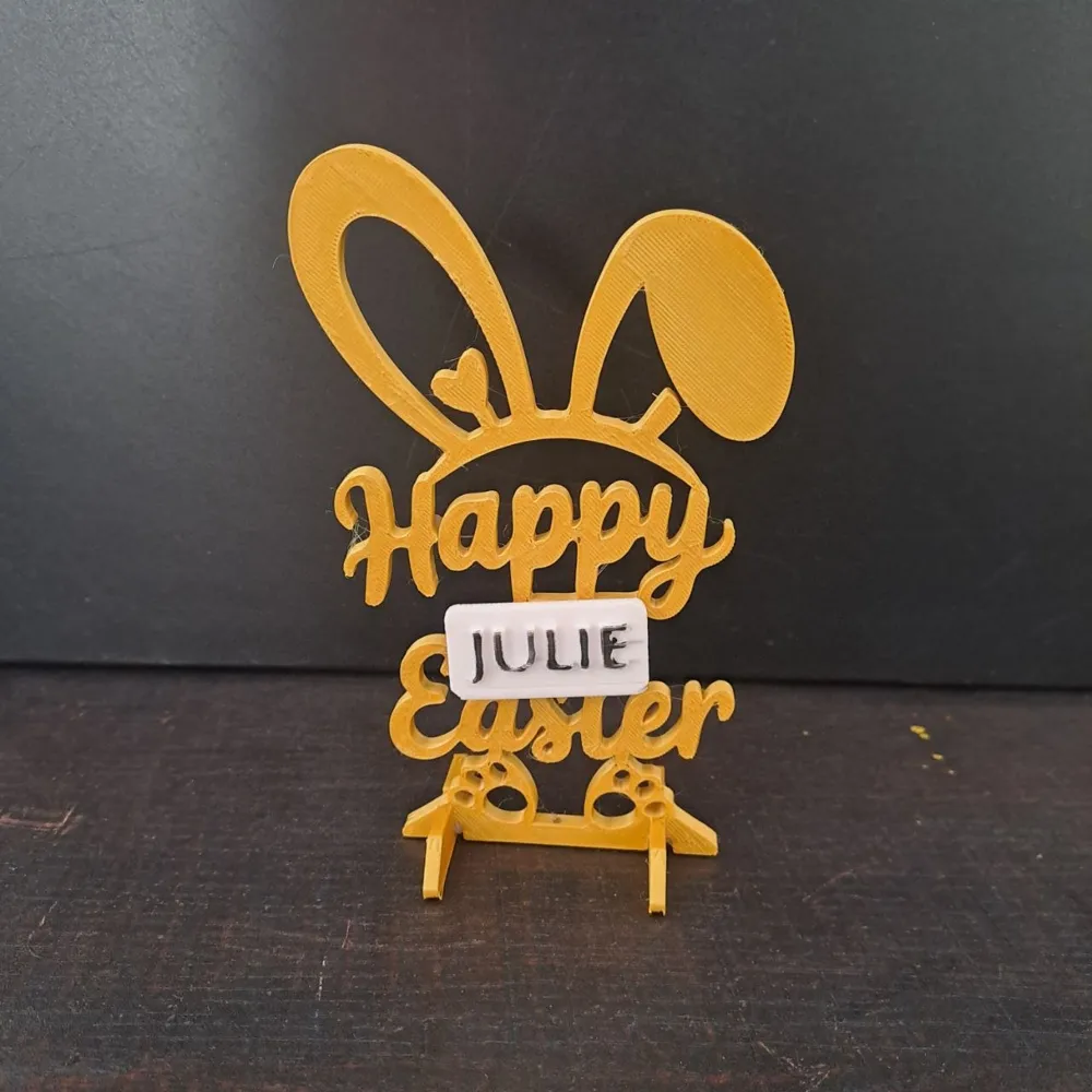 Easter bunny name frame decoration - Free 3D Print Model - MakerWorld
