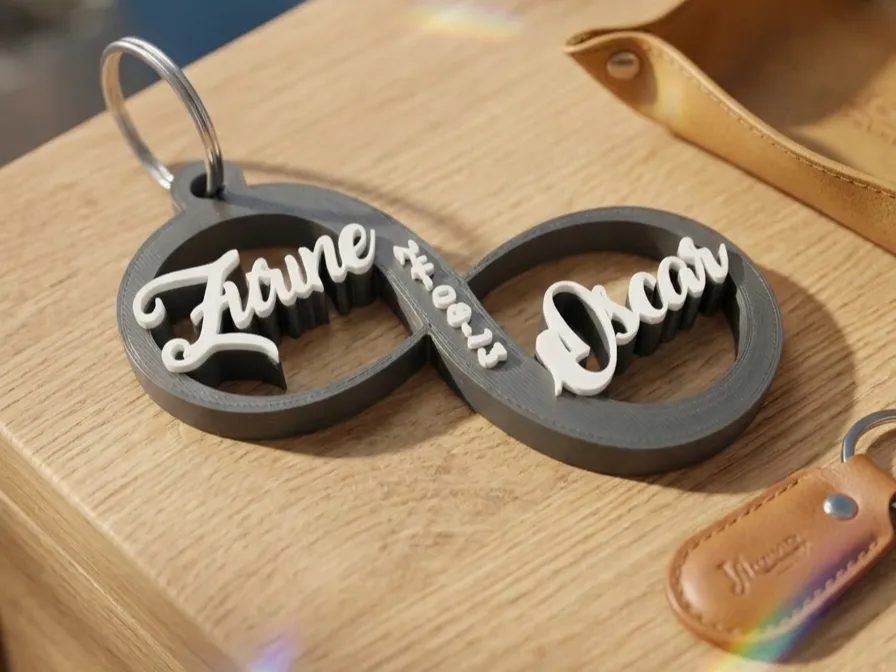 Customizable Infinity Keychain v2 - Free 3D Print Model - MakerWorld