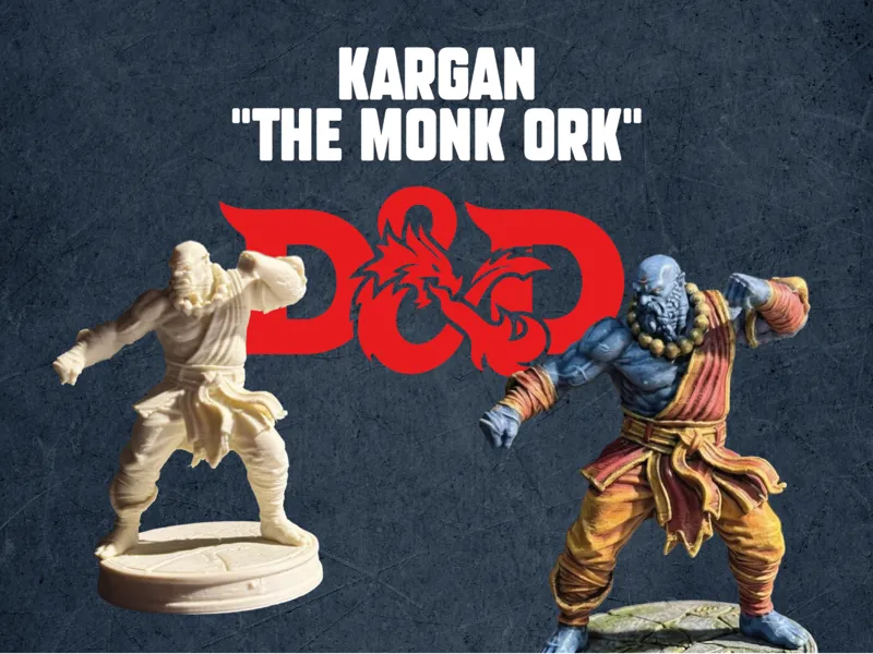 D&D MINIATURE - KARGAN " THE MONK ORC"