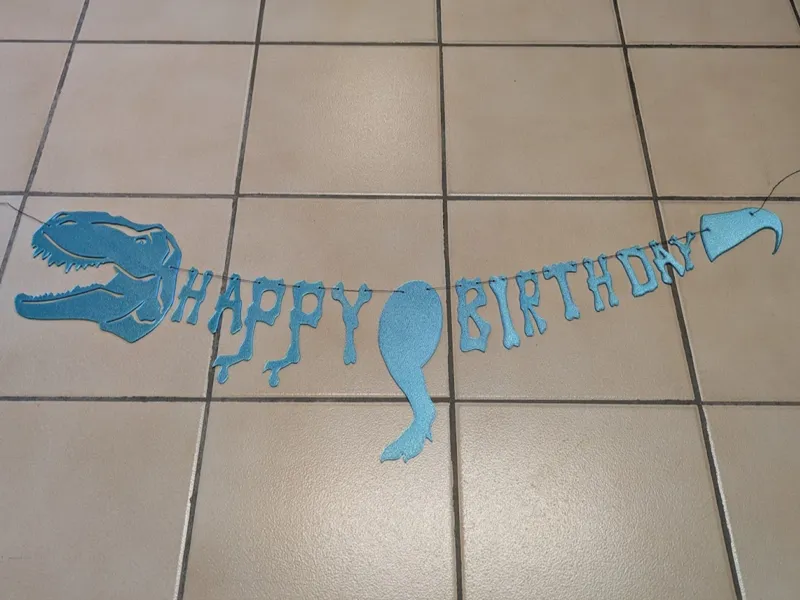 Happy Birthday T-Rex Banner