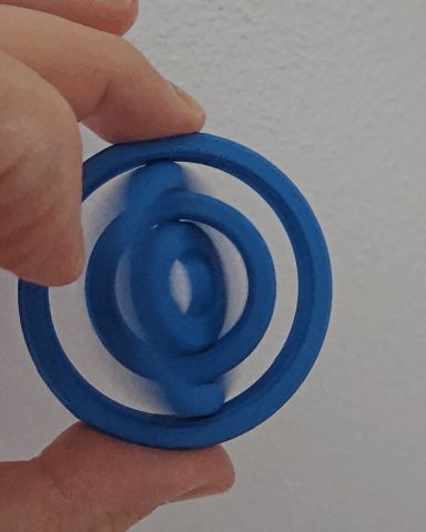 Kinetic Quad-Ring Fidget Spinner (Print-in-Place)