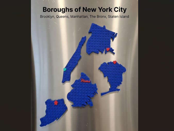 New York City boroughs brick magnets 