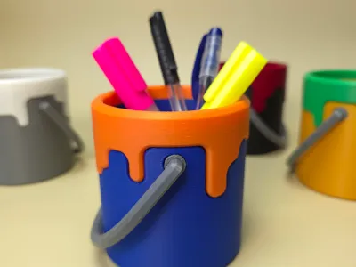 Desk Organizer Paint Can Pen / Pencil Holder 