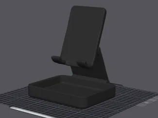 Phone stand with keys tray
