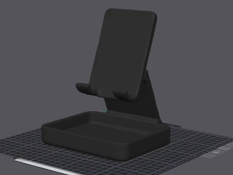 Phone stand with keys tray