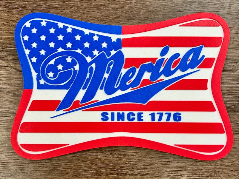 America 4th of July Sign Art Merica USA