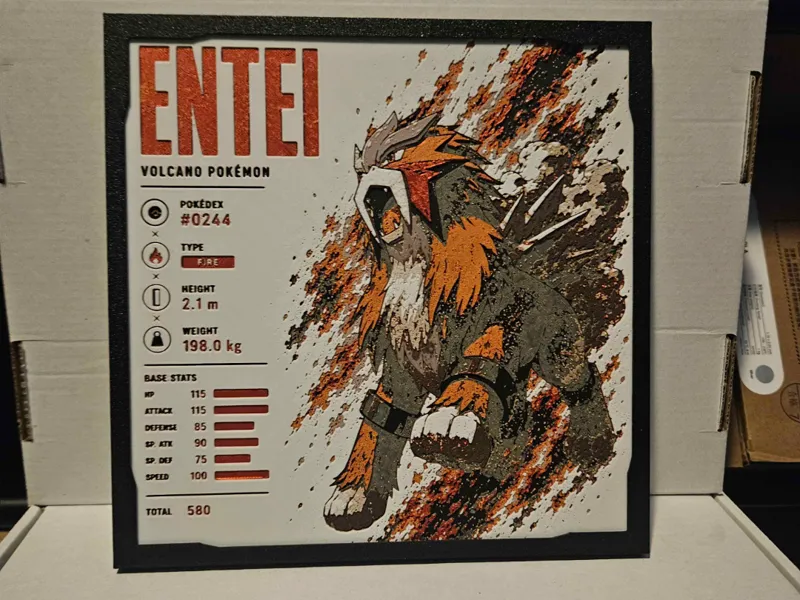 Pokemon - Entei Infographic Hueforge