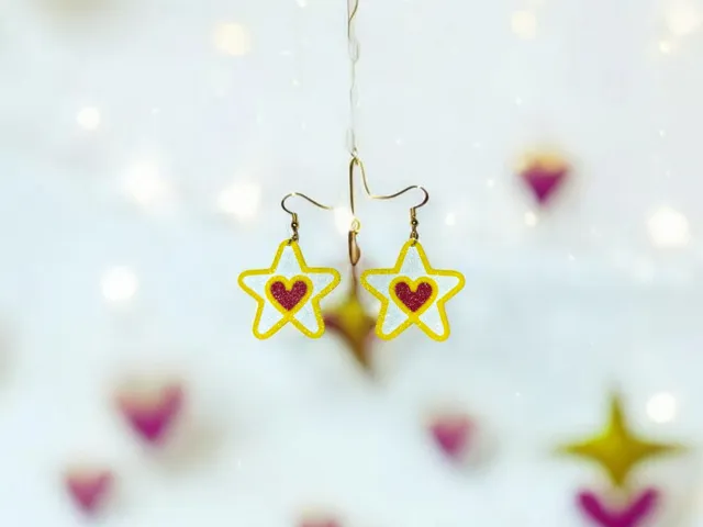 Heart star earrings