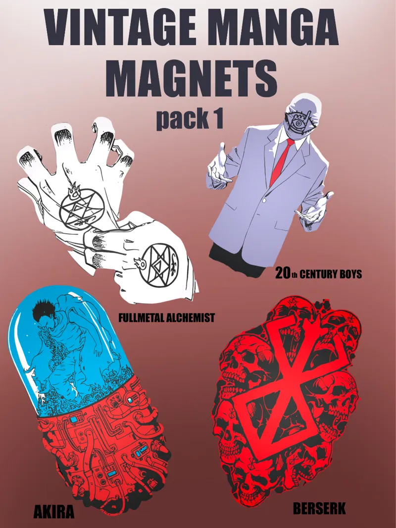 Vintage Manga magnets - part 1