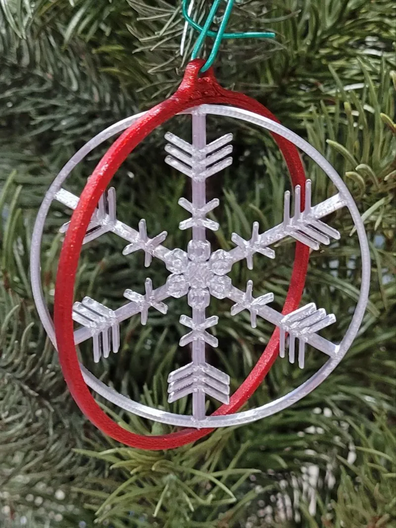 Print in place snowflake ornament