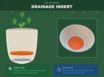 Plant Drainage insert fits Ikea Sojabona 120mm