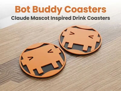 Bot Buddy Coasters: Claude Mascot Drink Coaster