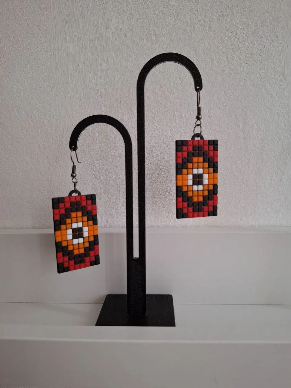 Earrings in the style of Ukrainian embroidery view 3