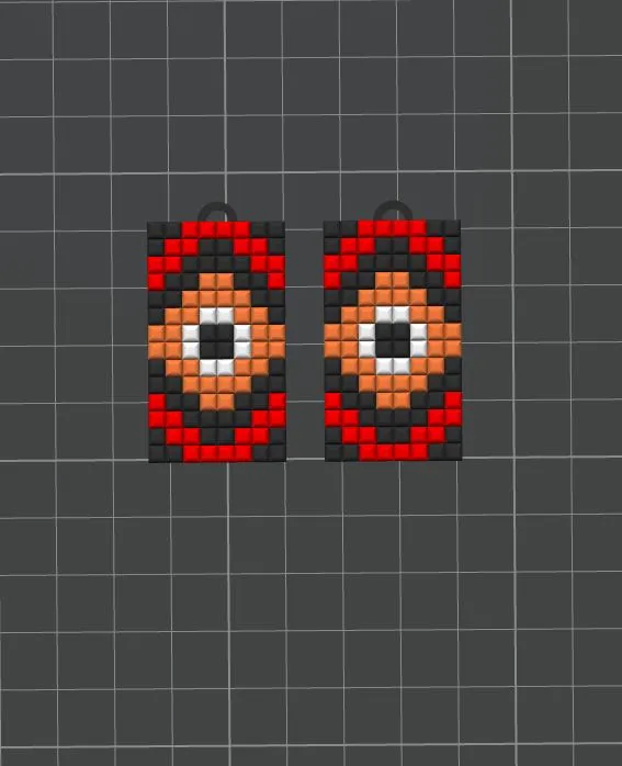 Earrings in the style of Ukrainian embroidery view 2