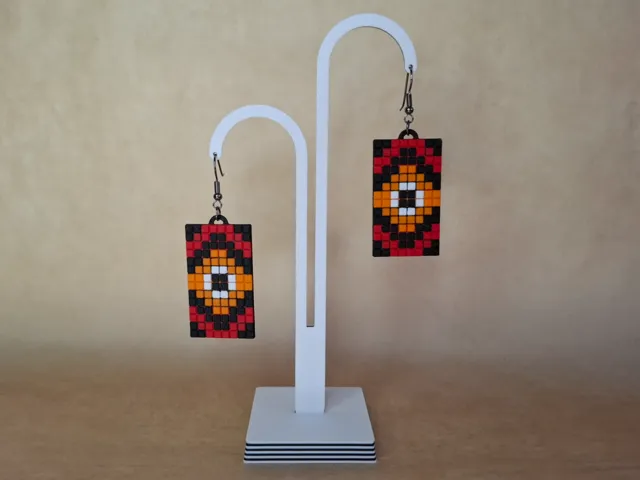 Earrings in the style of Ukrainian embroidery