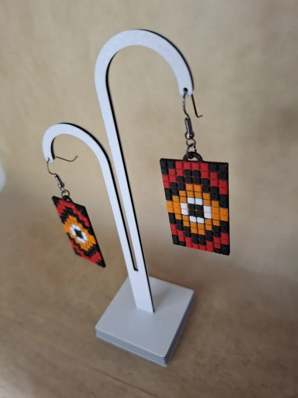 Earrings in the style of Ukrainian embroidery view 4