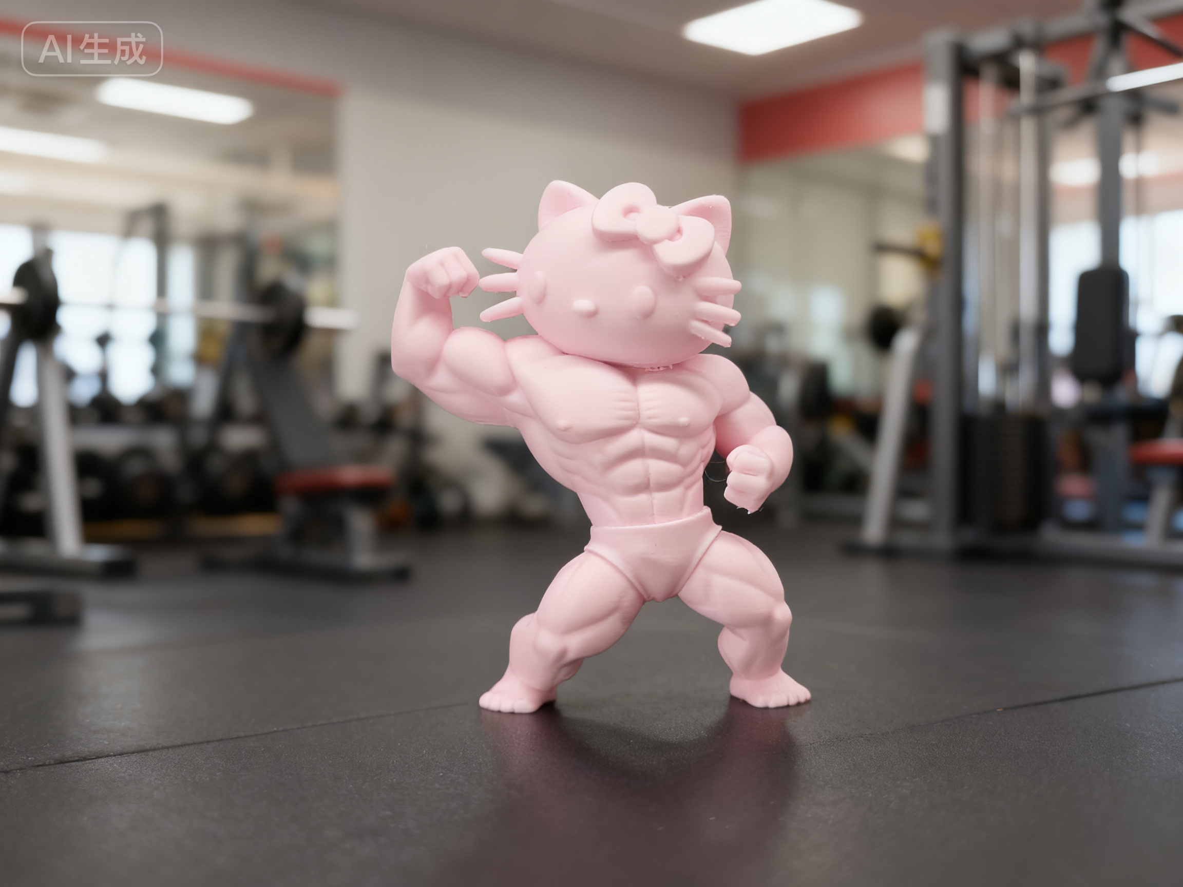 Miniatura 4 do modelo 3D 肌肉hello kitty摆件