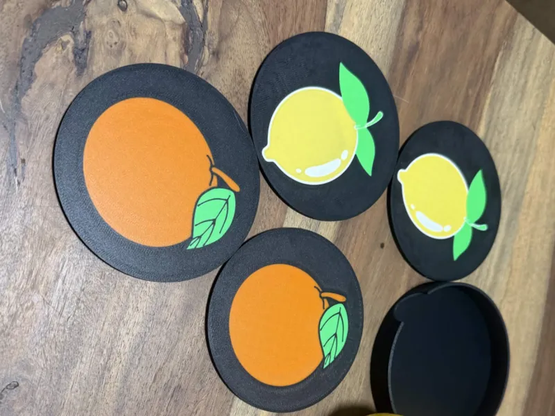 Fruity Coasters + Holder