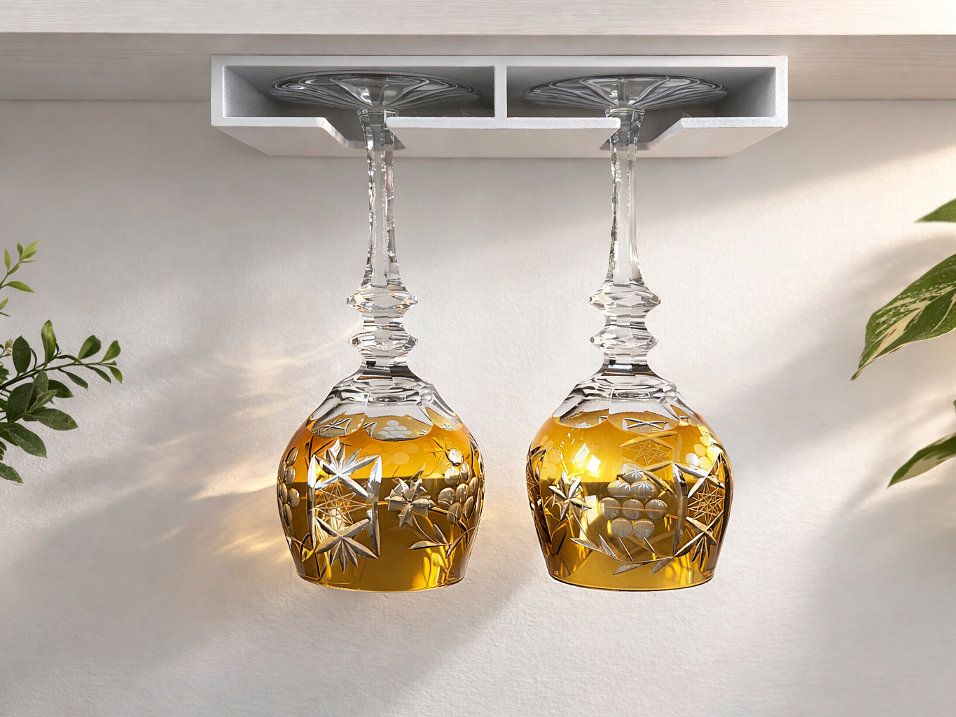 Modern hanger for wine glasses