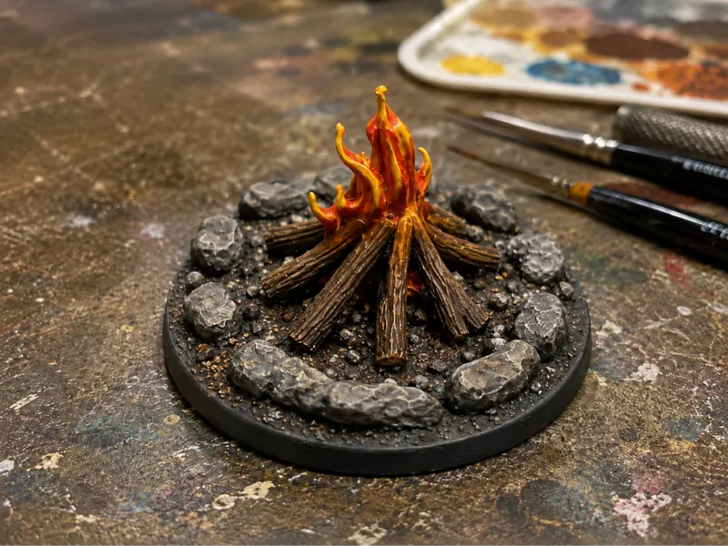 50mm D&D Fire Pit Terrain Piece