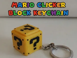 Mario clicker block keychain