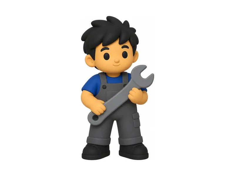 Mechanic Pal Mini Figure - Cute Desk Collectible