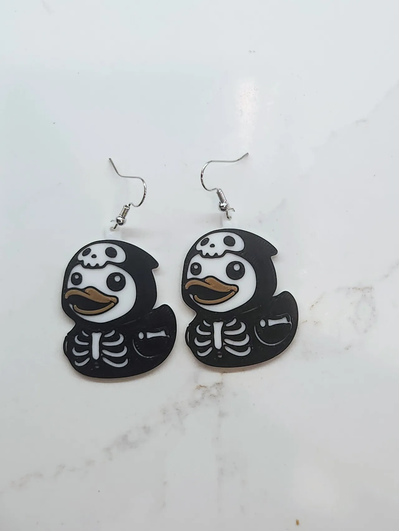 Rubber Duck Skeleton Earrings view 2