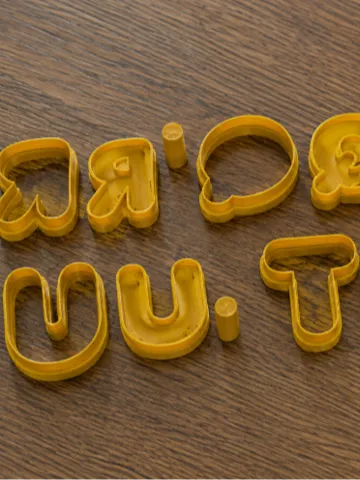Modelo para impresión 3D: Abecedario Bubble Cortantes y Sellos de galletitas — vista de referencia 2