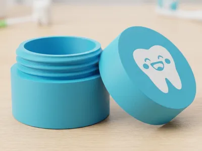 Tooth box, milk tooth box with screw lid and logo