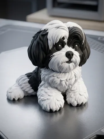 Accesorio para impresora 3D: Luck Dog Shih Tzu Dog Figurine (Multi-Color / AMS) — vista de referencia 2