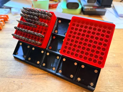 1/4 Inch (6.35mm) Gridfinity bit holder (81 Bits)
