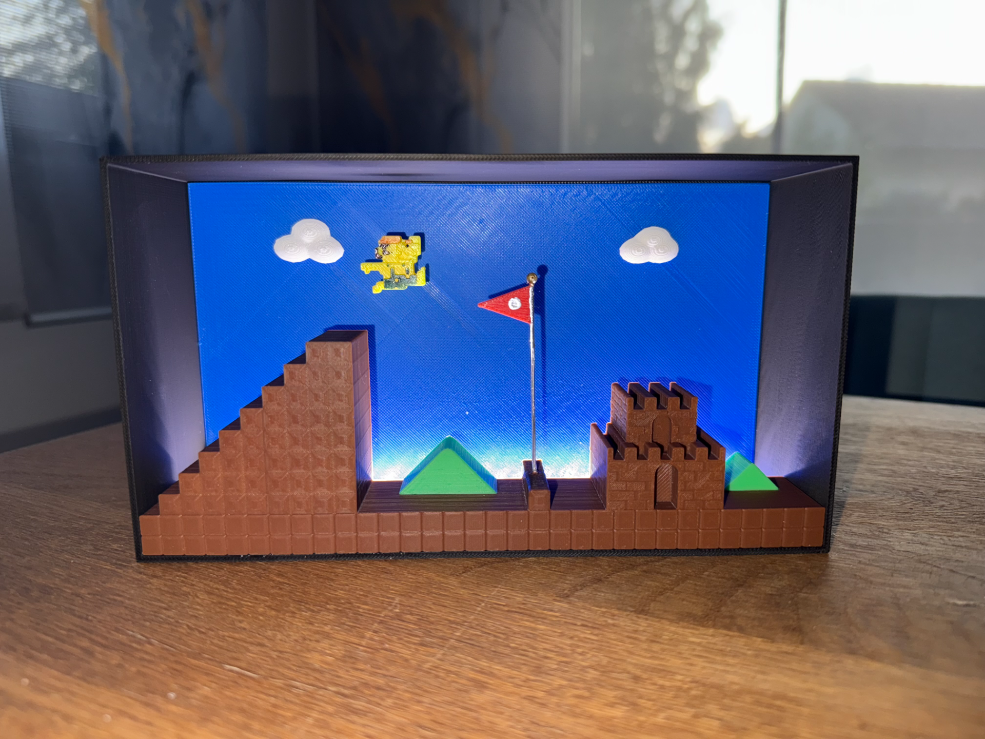 Pixel Jump – Mario's Level-Ende Diorama