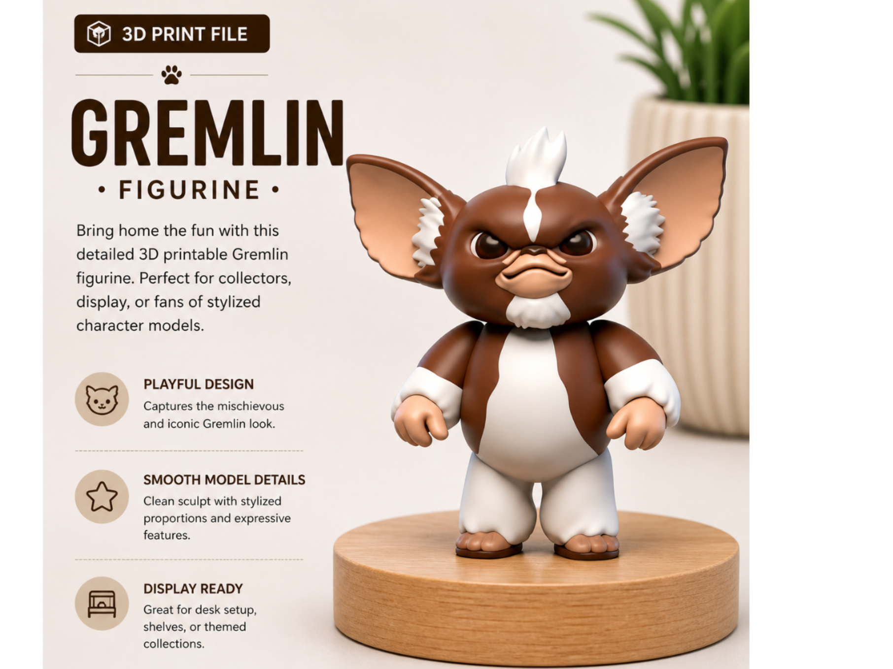 Gremlins Movie Figurine –Gizmo Mogwai AMS Gremlin