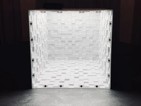 Boîte de fond cube magnétique avec bandeau LED optionnel