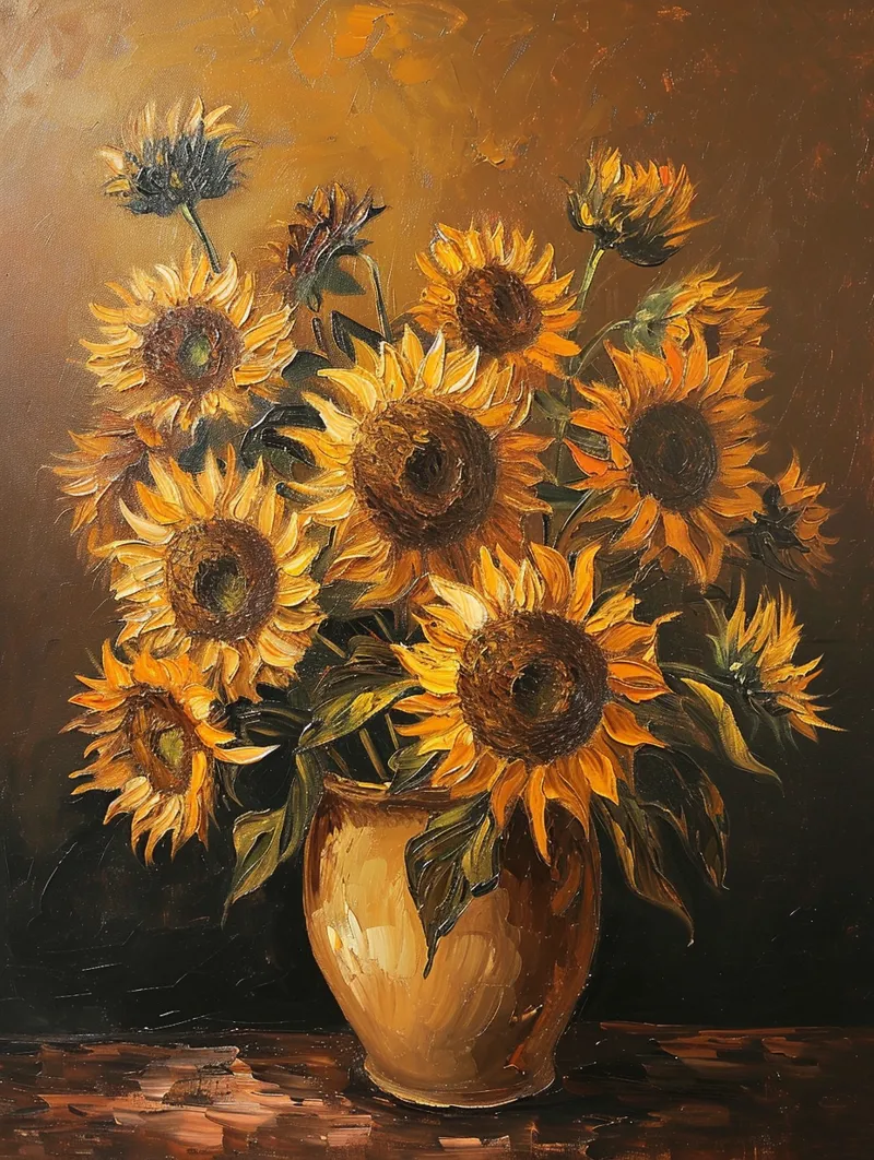 Interpretation of Sunflowers by Van Gogh