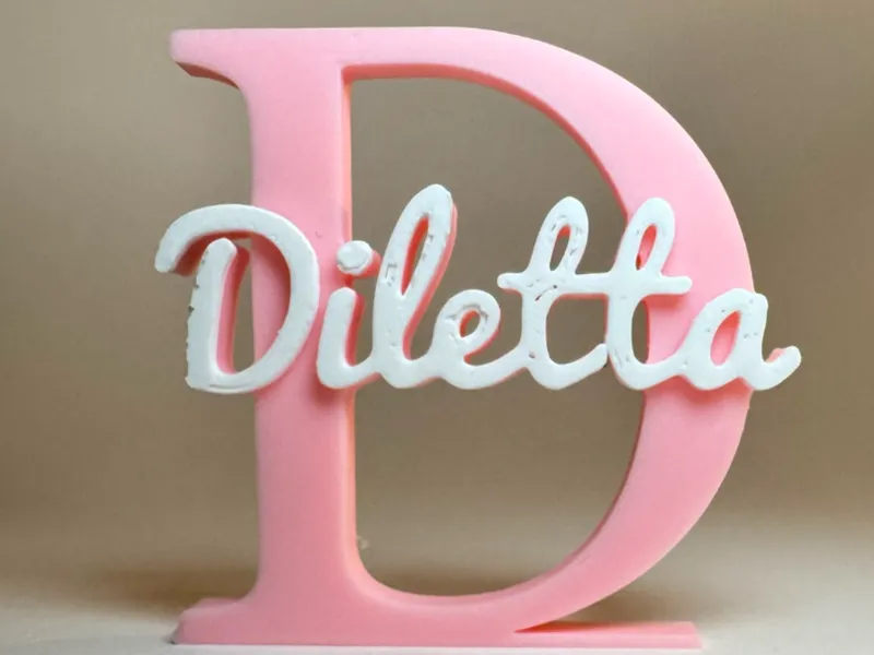 Placa de Identificação 3D - Diletta