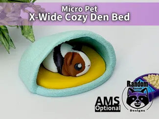 X-Wide Cozy Den Bed for Micro Pets