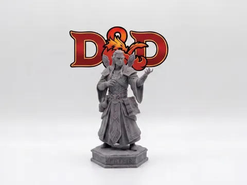 Figura decorativa: Highly Detailed Elf Wizard Miniature — referencia de MakerWorld