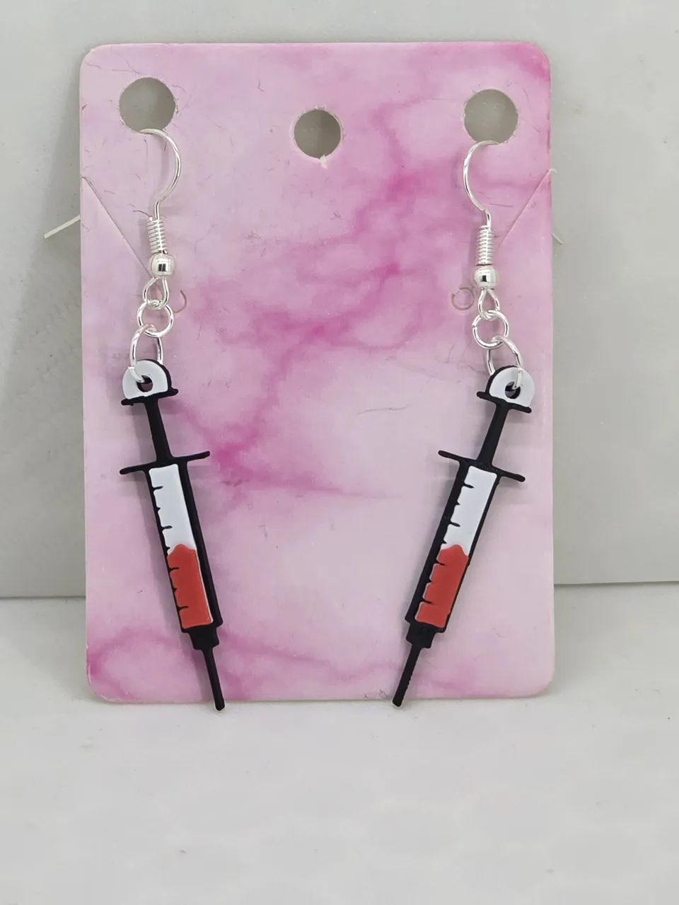 Caduceo, DNA, Syringe Earrings view 3
