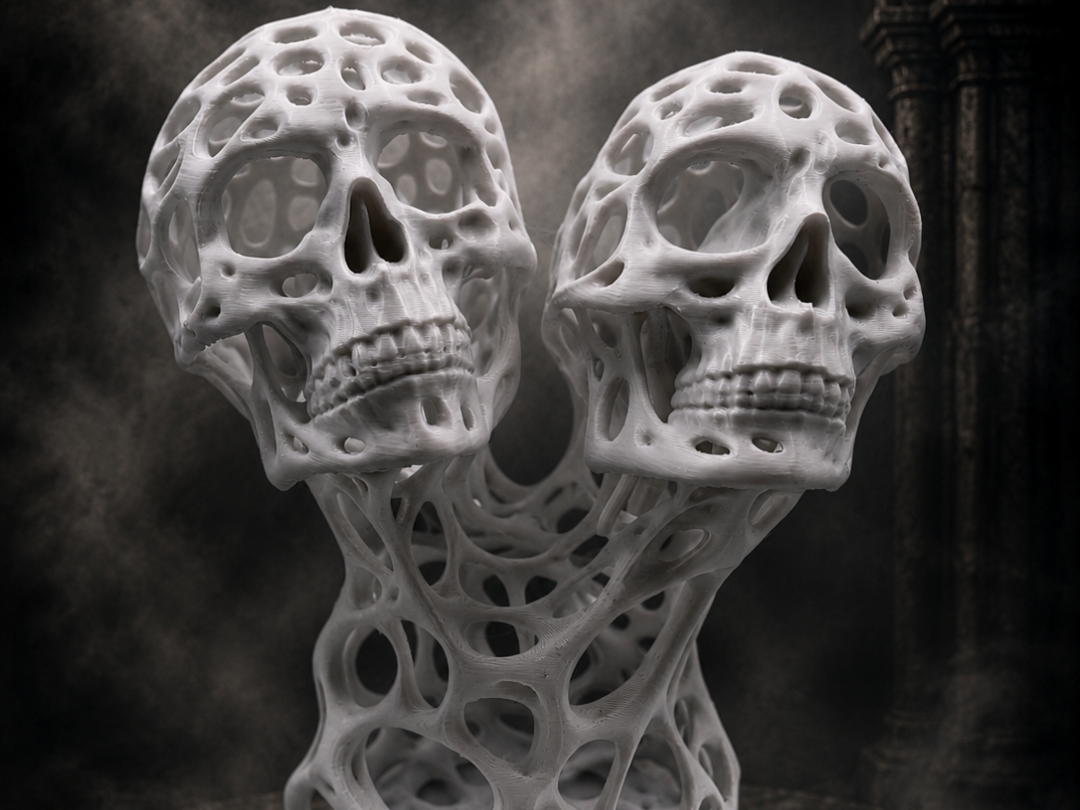 Twin Souls Heart Skull – Voronoi Edition