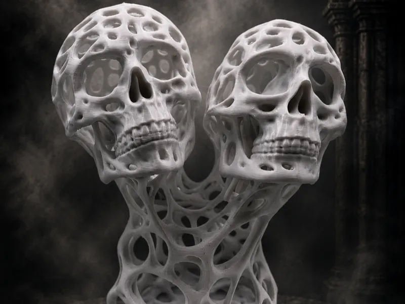 Twin Souls Heart Skull – Voronoi Edition