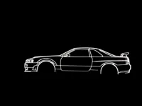 Tableau mural silhouette Nissan Skyline R34 GT-R — photo 3