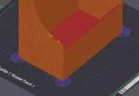 Corner Brim (not removable) 0.2mm layer, 2 walls, 15% infill